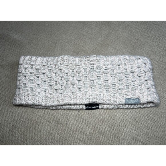 Adidas Headband Womens One Size Gray Knit Climawarm Fleece Lined Ear Warmer - Picture 1 of 4